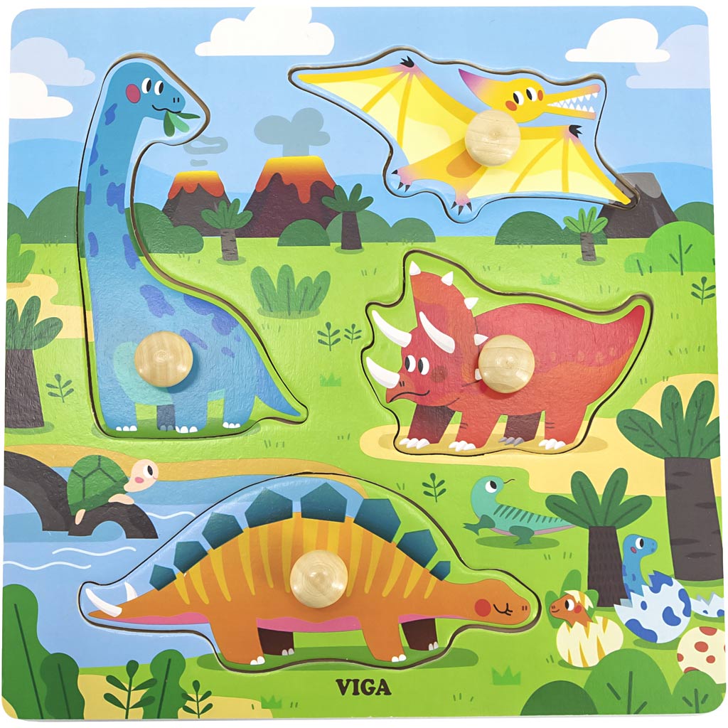 Puzzle Viga con bottoni, h: 26 mm, l: 22 cm, l: 22 cm, 1 pezzo