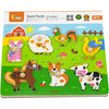 Rompecabezas de madera Viga con sonido, animales de granja, dimensiones 33x22,5x3 cm, 1 pieza