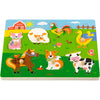Rompecabezas de madera Viga con sonido, animales de granja, dimensiones 33x22,5x3 cm, 1 pieza