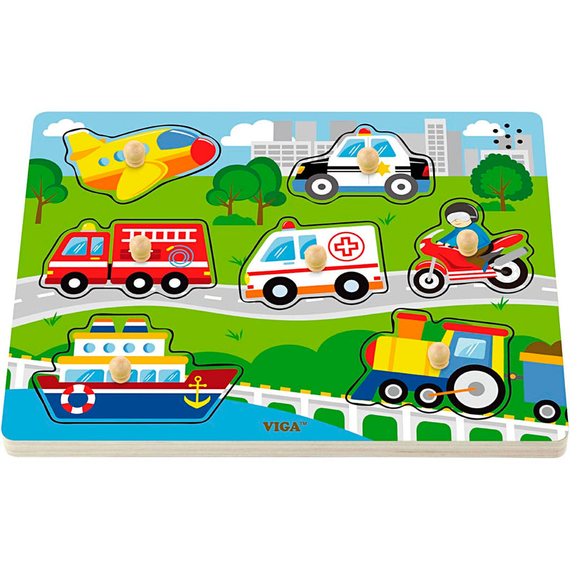 Rompecabezas de madera Viga con sonido, transporte, dimensiones 33x22,5x3 cm, 1 pieza