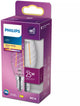 Philips led lamp - kaarslamp met e14 fitting - warmwit licht: 2700k - 25w - helder geribbeld glas