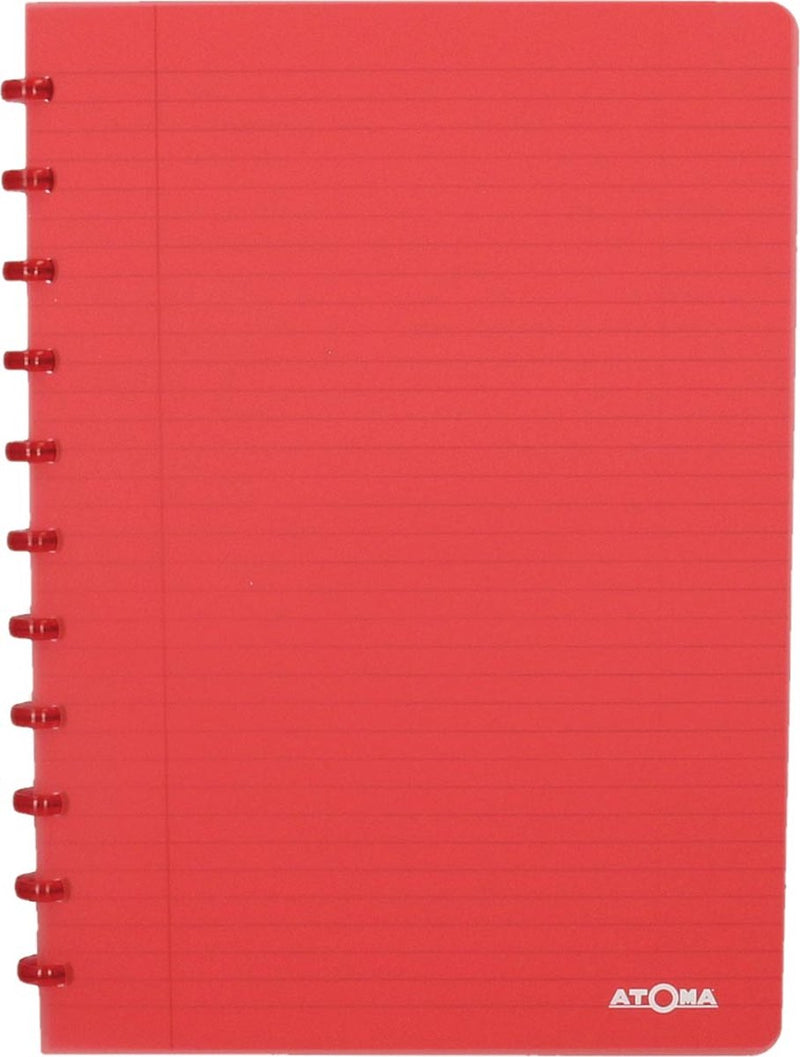 Quaderno trendy Atoma - A4 - 144 pagine - a righe - rosso trasparente - 1 pezzo