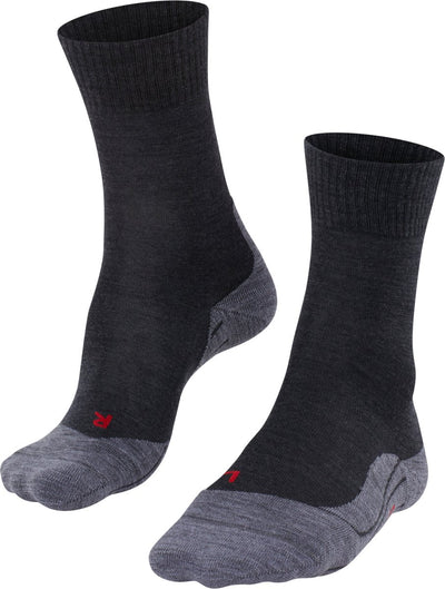 Falke tk5 anti-blaar dun wol functioneel materiaal wandelsokken heren grijs - maat 42-43