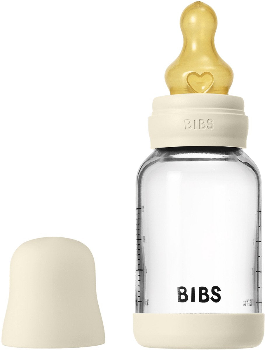 Biberón - flujo lento - 120 ml - látex de vidrio - marfil