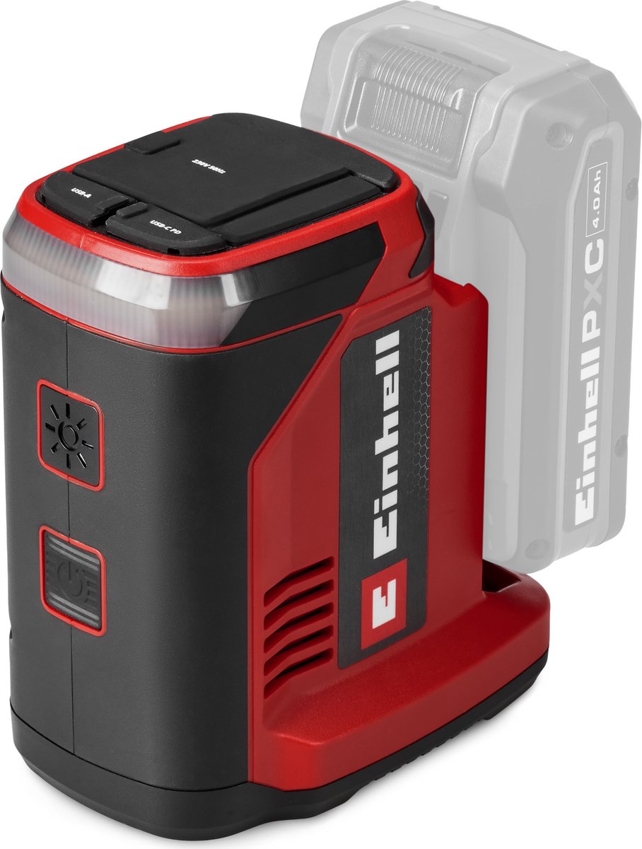 Convertitore batteria Einhell tc-es 18 150 1 li solo - power x-change - 18 v li-ion - da 18 V a USB-A (10 W), USB-C (60 W) e 230 V (150 W)