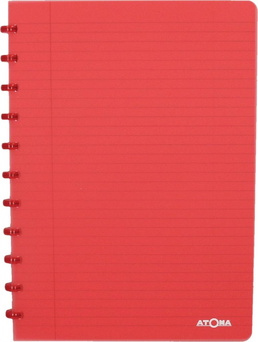 Quaderno trendy Atoma - A4 - 144 pagine - a righe - rosso trasparente - 1 pezzo