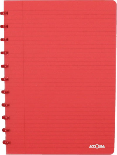 Cuaderno de moda Atoma - A4 - 144 páginas - rayado - rojo transparente - 1 unidad