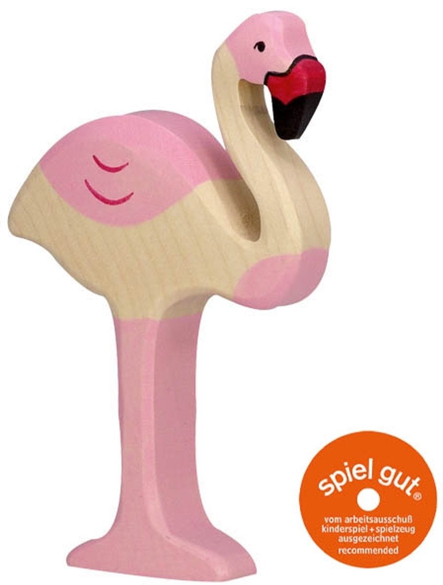 Holztiger wildernis - flamingo - 8x2x12cm - houten figuur - handgemaakt