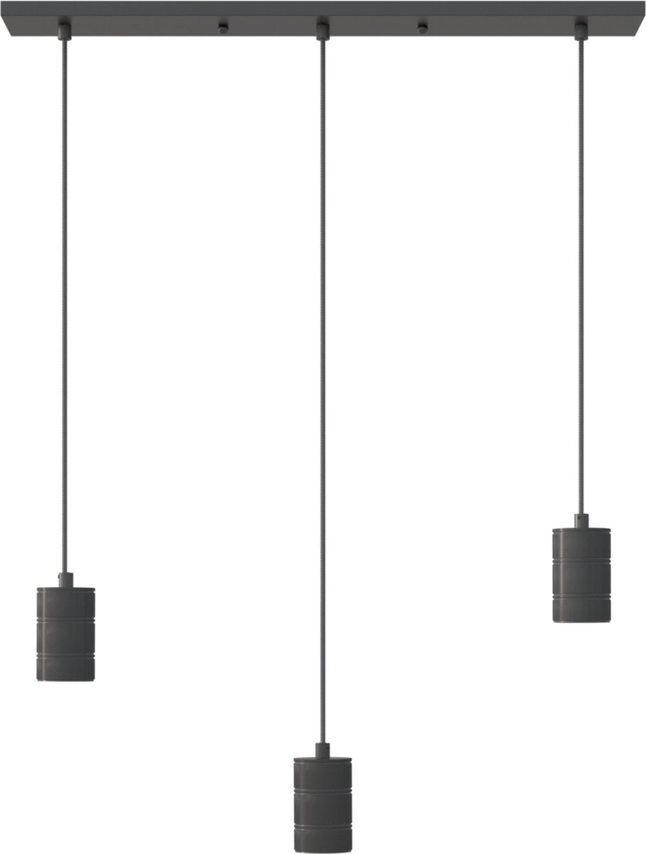 Calex retro ceiling lamp - 3x E27 - industrial hanging lamp - 10 x 70 cm pendant lamp - black