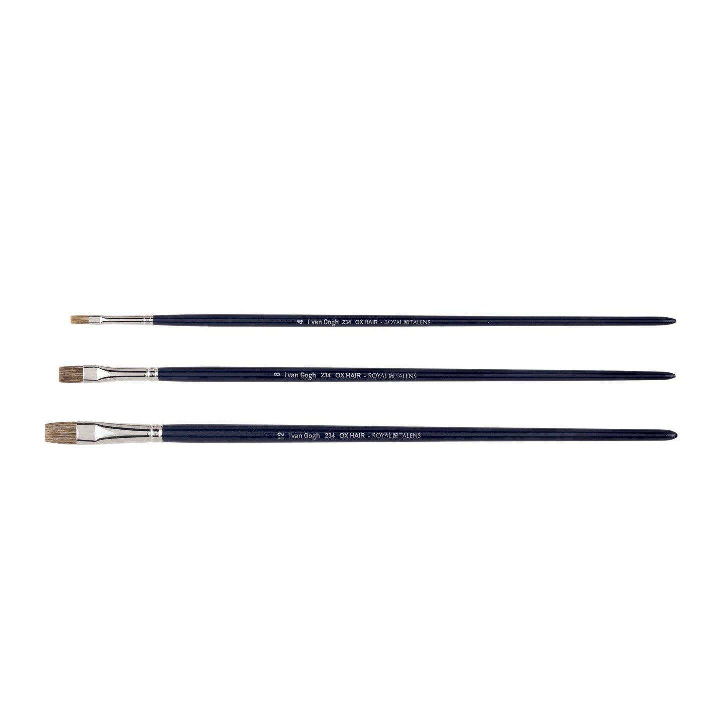 Van gogh • oil acrylic brush set series 234 nr.4-8-12 3pcs