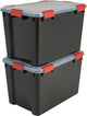 Iris airtight opbergbox - 70l - kunststof - zwart rood - set van 2