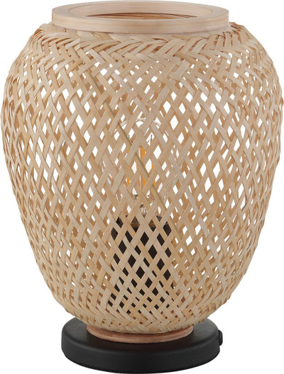 Lampada da tavolo Eglo dembleby - e27 - ø 20 cm - legno nero