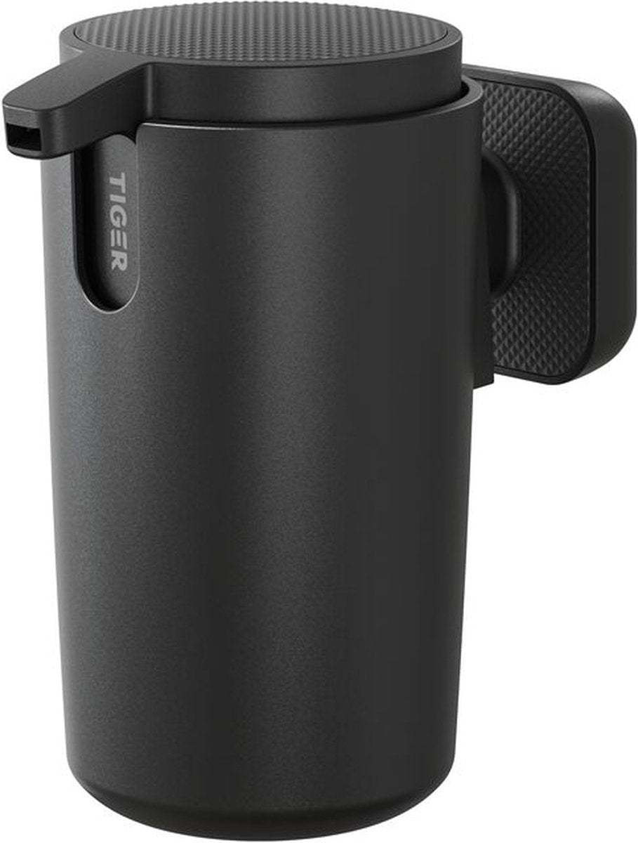 Tiger Carv - Dispenser di sapone a parete da 175 ml - senza perforazione - foratura o incollaggio - nero