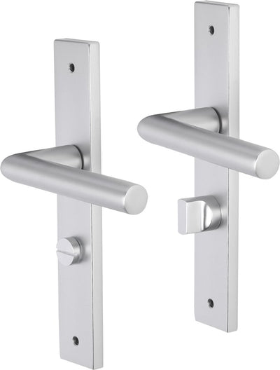 Impresso deurkruk - london - voor binnen - vierkant deurschild met schroeven en toiletsluiting - aluminium - 2 stuks