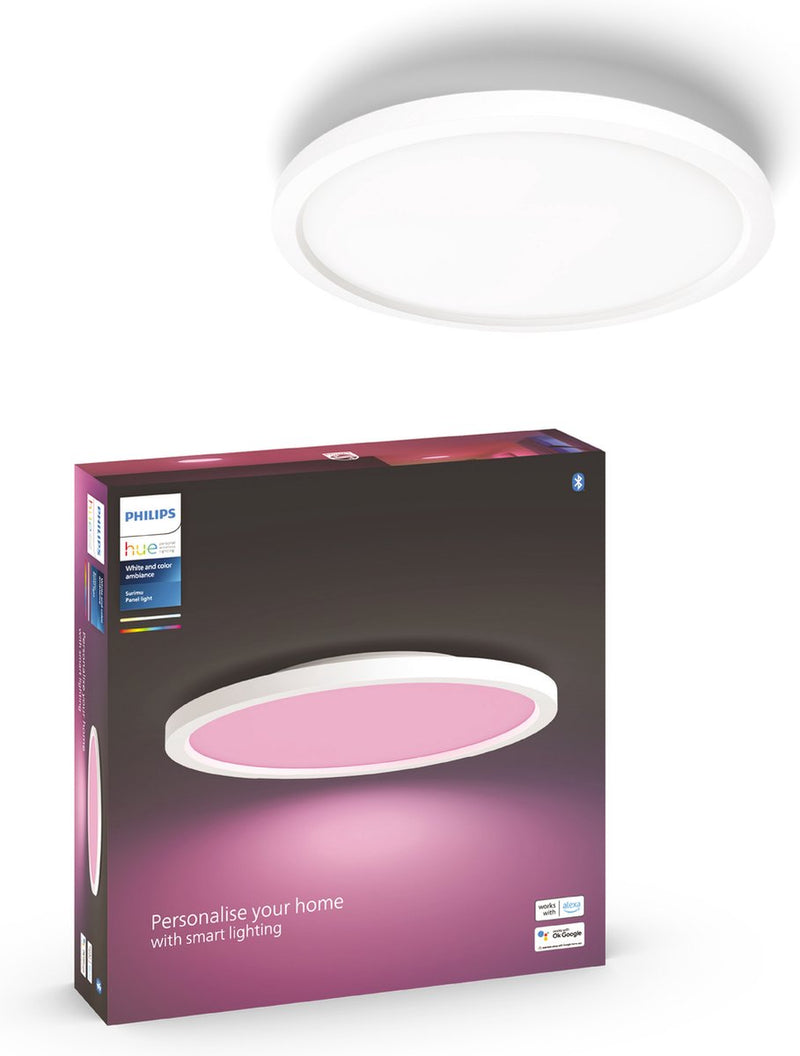 Lampada da pannello Philips Hue Surimu – luce bianca e colorata – bianca – rotonda
