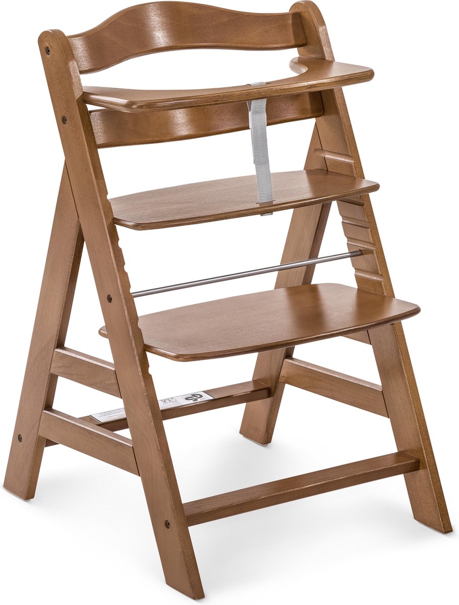 Trona Hauck alpha+ - crece de 6 meses a 90 kg - madera de haya certificada FSC® - nogal