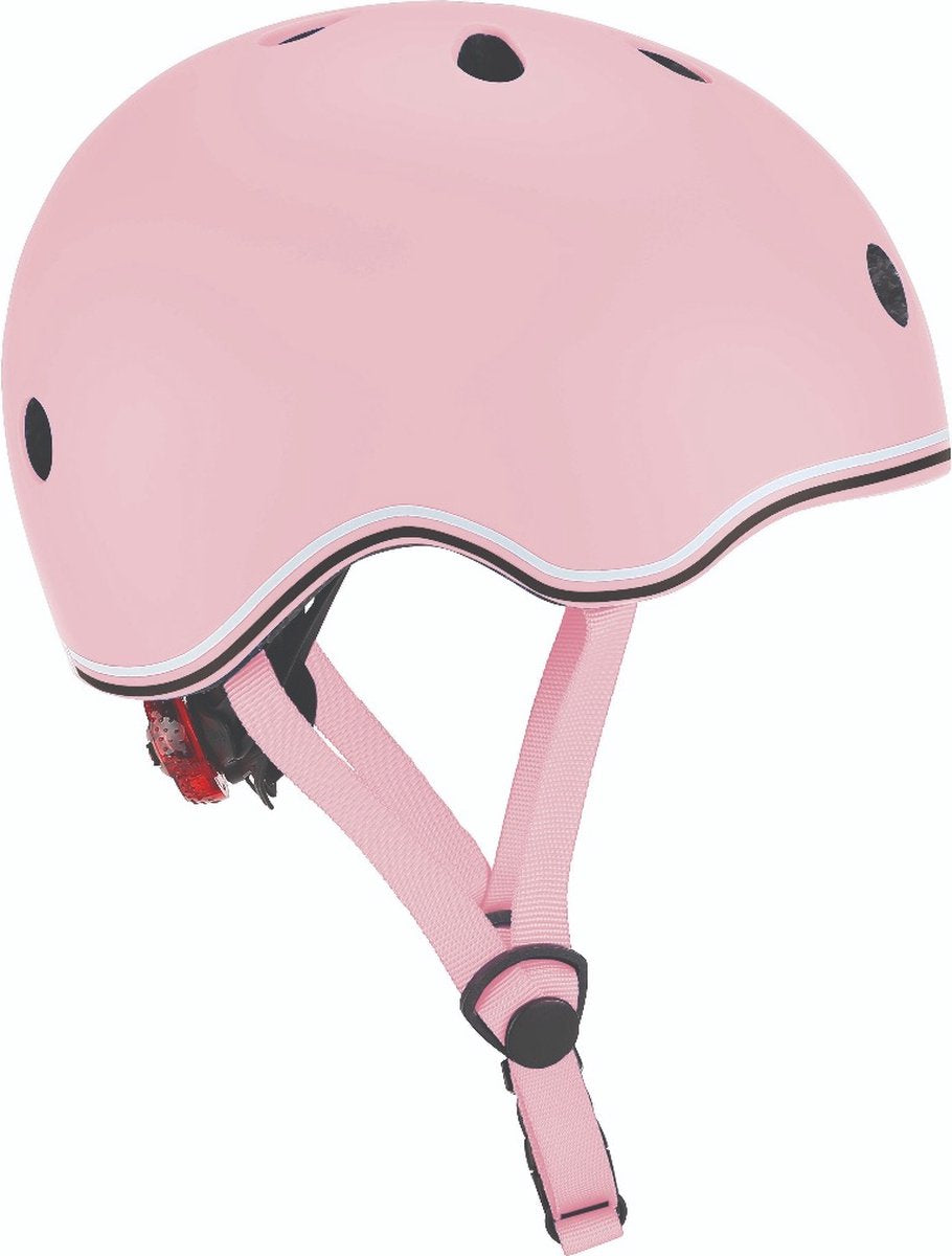 Casco infantil Globber - go up - rosa pastel - ajustable 45-51cm - con iluminación - carcasa exterior de policarbonato resistente
