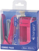 Confezione combinata perforatrice Kangaro + cucitrice - rosa - k-7203906