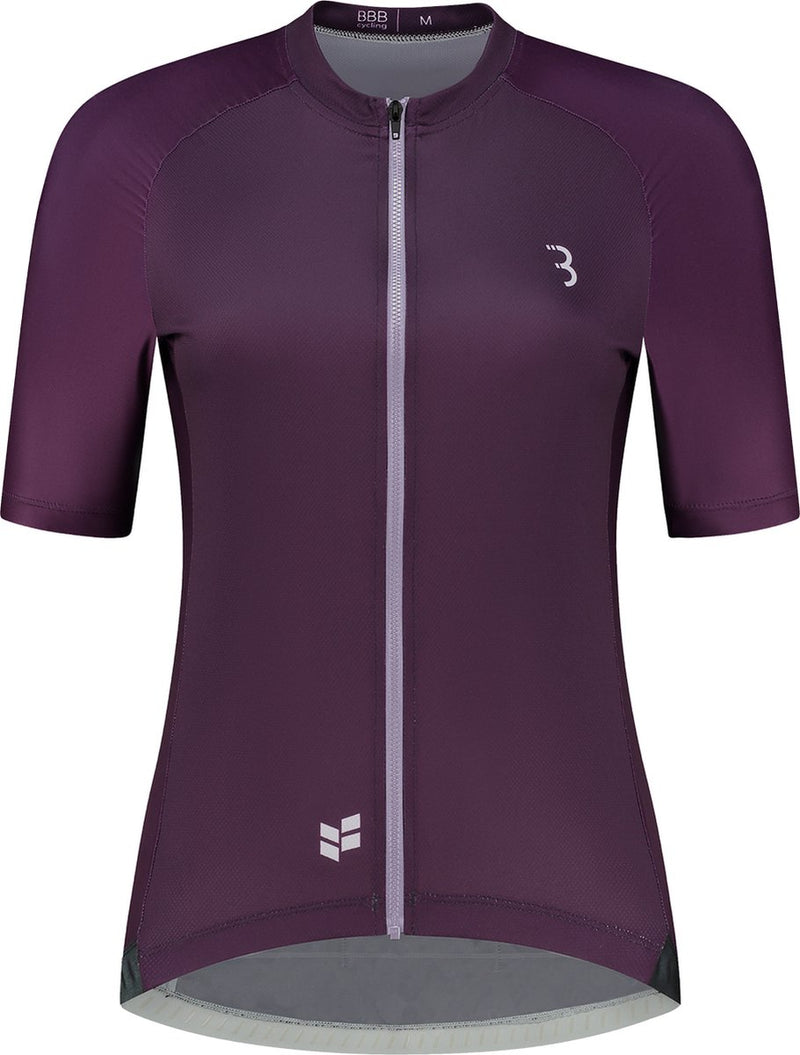 Bbb cycling donnafit r - maglia da ciclismo sostenibile da donna a manica corta - 15-25 °c - maglia da ciclismo e MTB traspirante - 3 tasche posteriori - viola