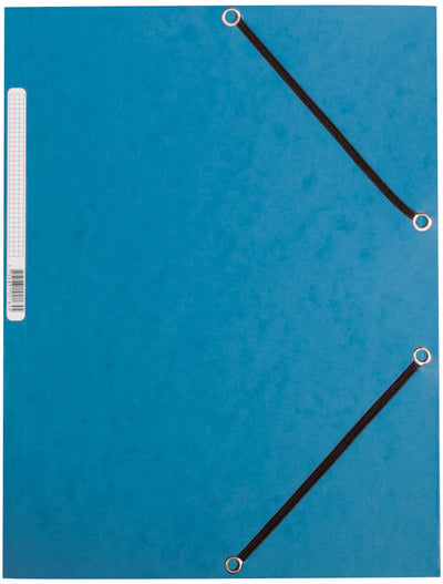 Cartella Q-connect elasto, a4, 3 lembi ed elastici, cartoncino, blu 10 pezzi