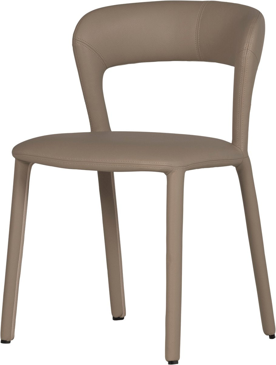 Sedia da sala da pranzo nobile in legno - similpelle - sabbia - 76x51x56
