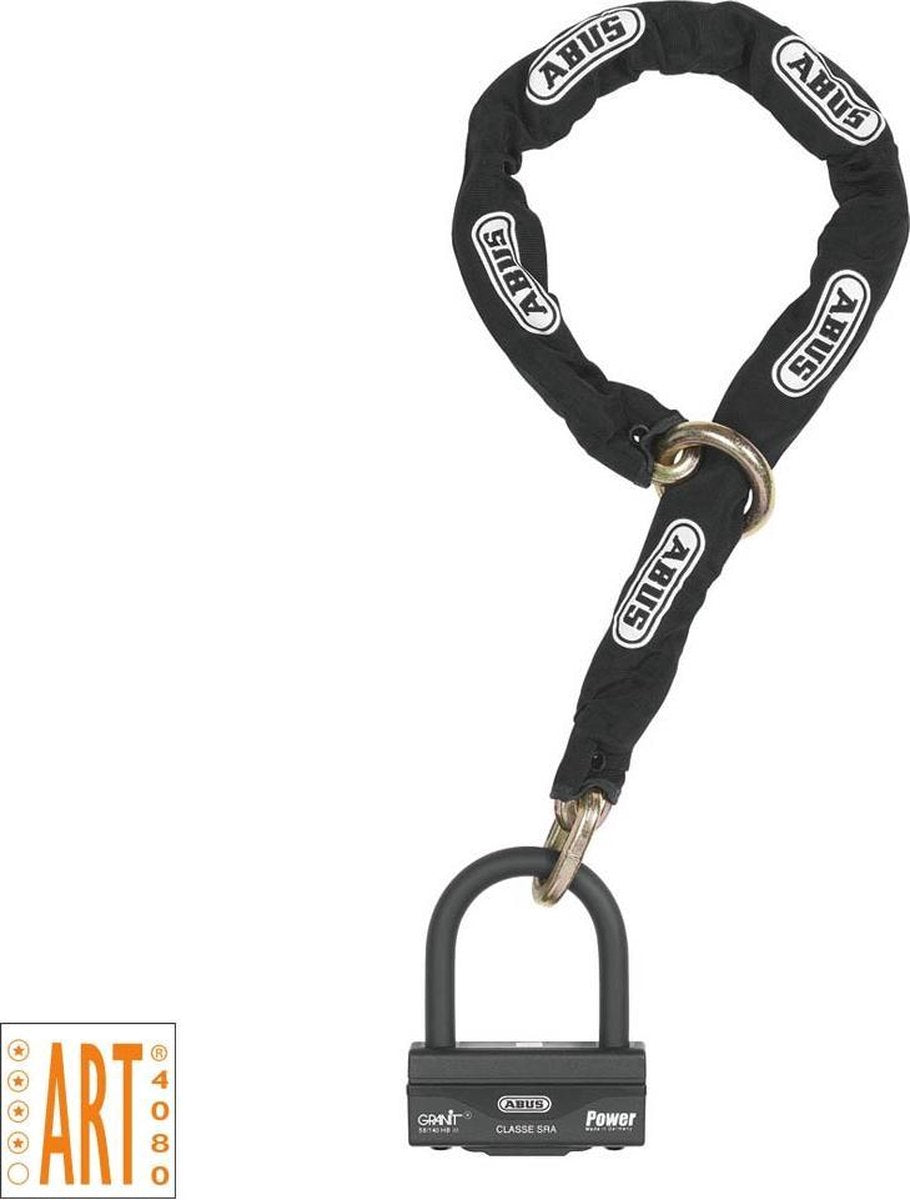 Abus candado para motocicleta con combinación de candado de cadena y freno de disco - granit™ 58 12ks lazo negro - nivel de seguridad 19 - art-4 negro - 120 cm - apto para motocicletas