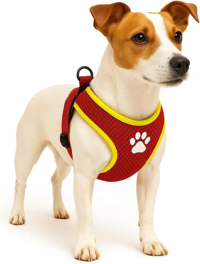 Arnés para perros Flamingo - arnés para perros - arnés para perros antitirones - arneses para perros - arnés para perros antitirones - step go tasha - rojo - talla s - a:46cm b:55-65cm x 12mm x 5mm