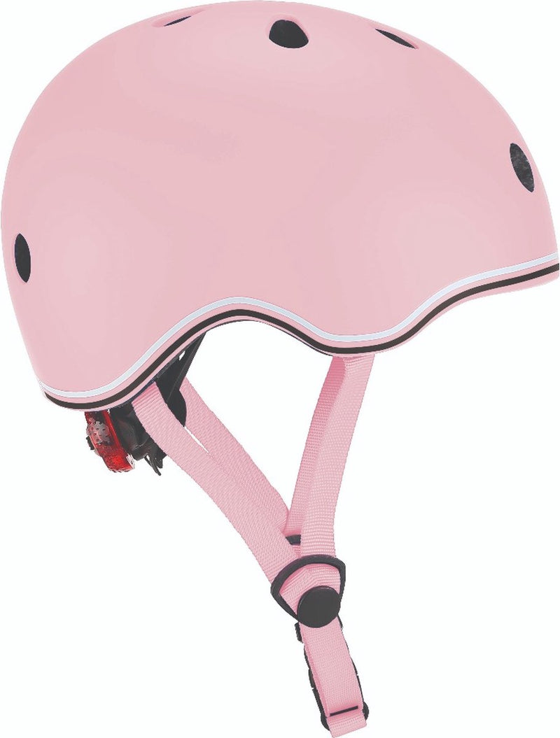 Casco infantil Globber - go up - rosa pastel - ajustable 45-51cm - con iluminación - carcasa exterior de policarbonato resistente