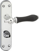Maniglia per porta Impresso - bracknell - per interni - scudo ovale con viti e serratura WC - cromata - nera - 2 pezzi