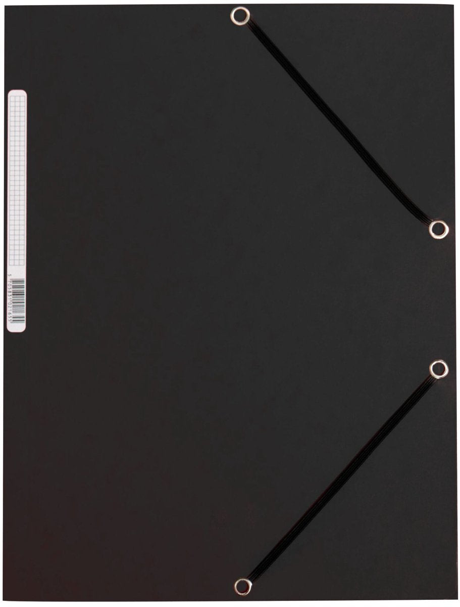 Q-connect elastomap, a4, 3 kleppen en elastieken, karton, zwart