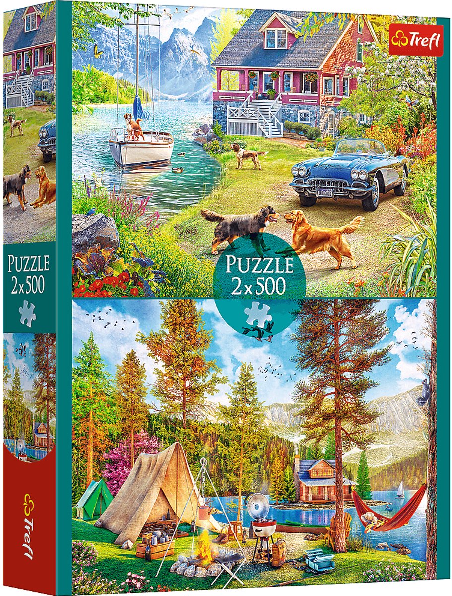Trefl puzzle 2x500 pieces - summer relaxation - jigsaw puzzle set.