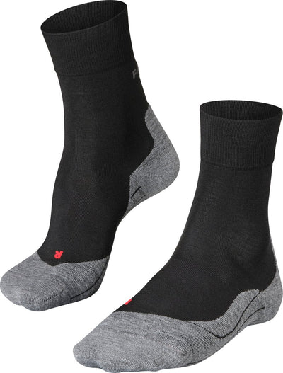 Calzini da corsa Falke Ru4 in lana anti-vesciche in materiale funzionale da uomo nero - taglia 42-43