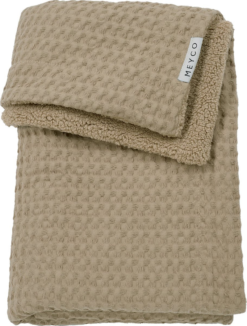 Coperta per culla Meyco Baby Waffle Teddy - tortora - 100x150 cm - 2.0 tog