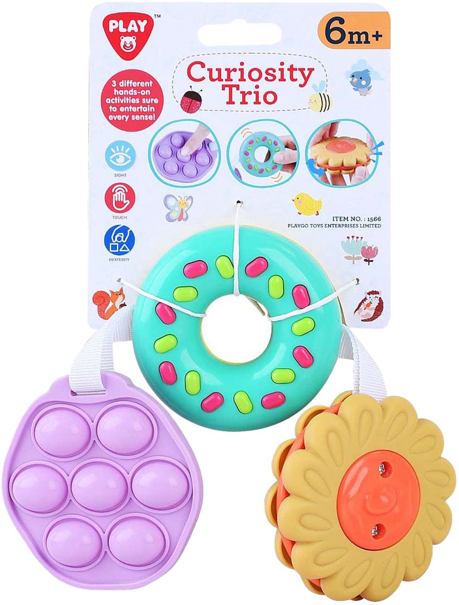Juega la flor de juguete sensorial y la dona y el pop-it, 3dlg.