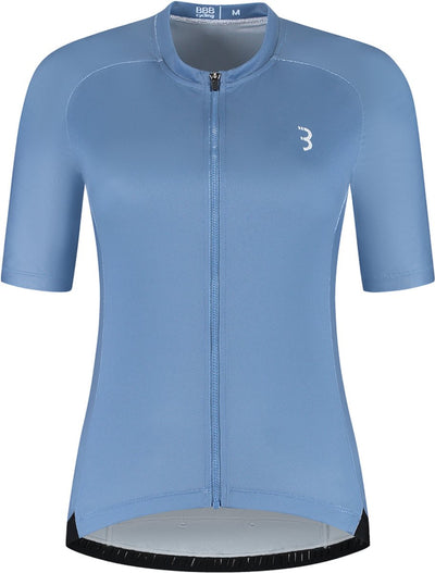 Bbb cycling donnafit r - duurzaam fietsshirt dames korte mouw - 15-25 °c - ademend mtb en wielrenshirt - 3 achterzakken - blauw