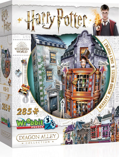 Wrebbit 3d puzzle - harry potter - weasleys wizard wheezes and daily prophet - 285 pieces
