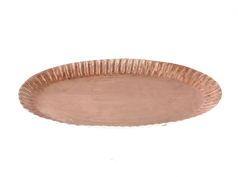 Hbx natural living tray metaal 24x41xh3,5cm rose