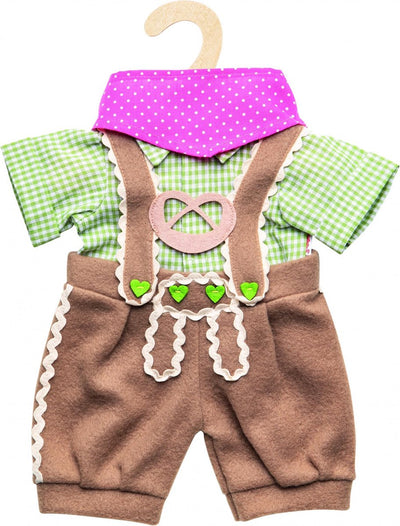Abbigliamento per bambola Heless Lederhosen con camicia e sciarpa, 35-45 cm