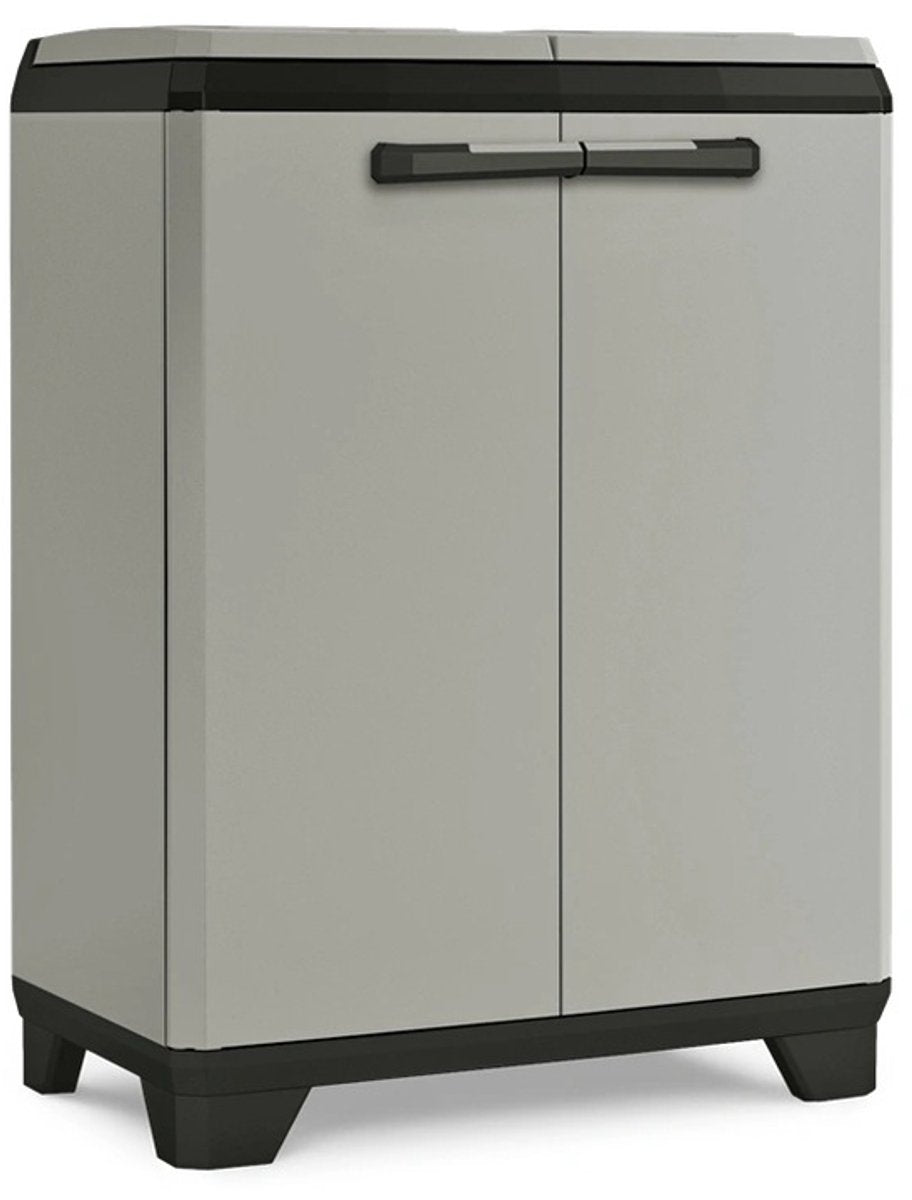 Keter planet recycling low storage cabinet - 68x39x90cm - gray black