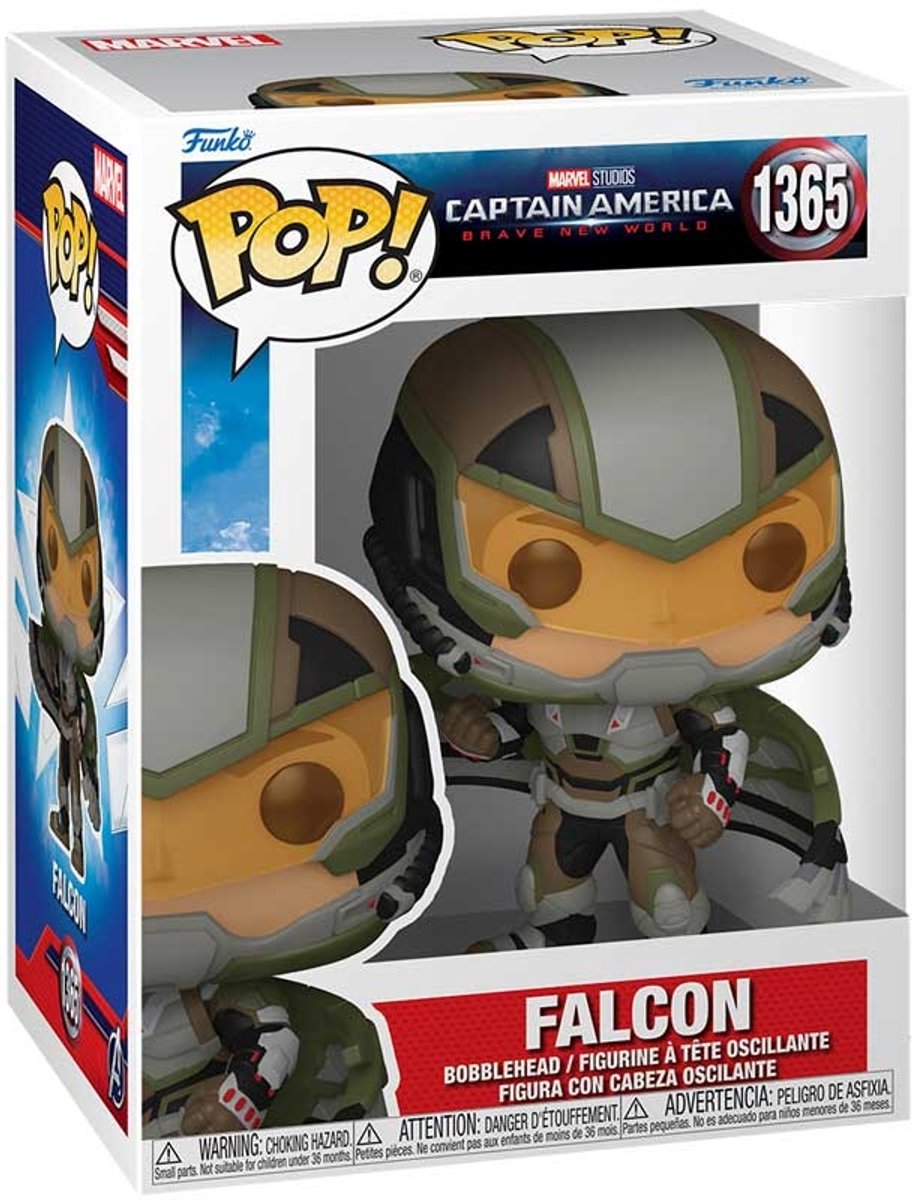 Funko capitán américa mundo feliz - halcón figura de vinilo 1365 pop unisex! - multicolor - estándar