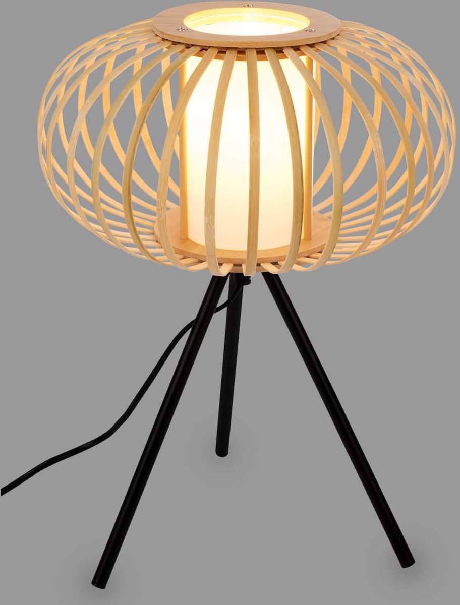 Briloner - rotti - tafellamp - 39.5 cm - 1x e27, max. 10w - bamboe