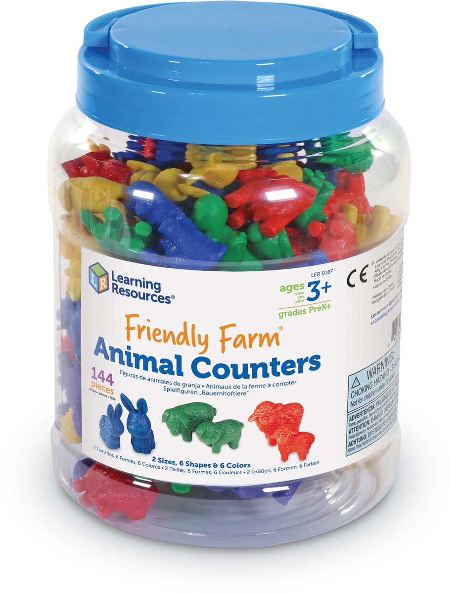 Contadores de animales de Learning Resources Friendly Farm® (juego de 144) - 3+