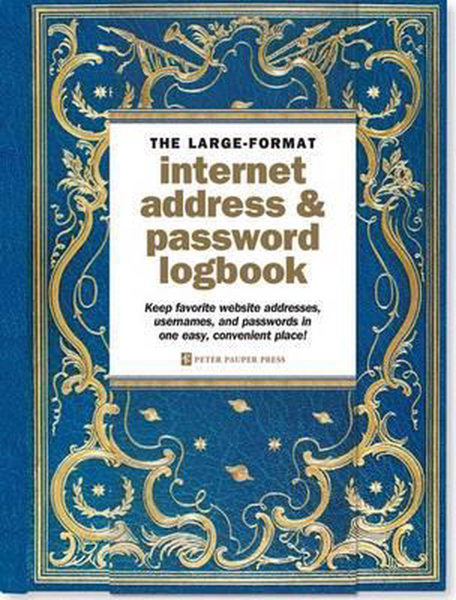 Peter pauper registro password internet - celeste - con chiusura ad elastico - grande 16x21 cm
