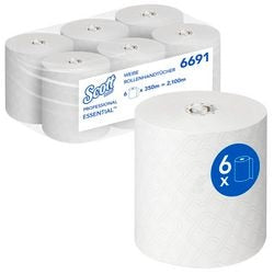 Asciugamani scott 6691 airflex 1 strato bianco confezione 6 pezzi