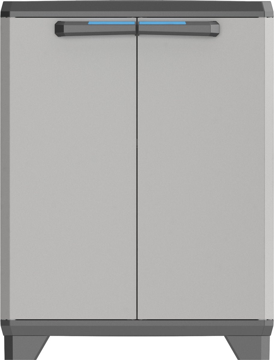 Keter linear opbergkast laag - 1 plank- 39x68x90cm - zwart grijs