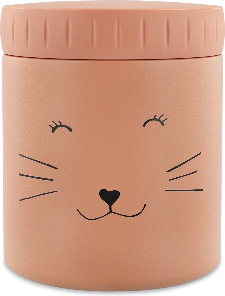Trixie termo contenedor - sra. gato - olla termo para niños - 350 ml - vaso termo de acero inoxidable - ideal para meriendas de bebé - rosa