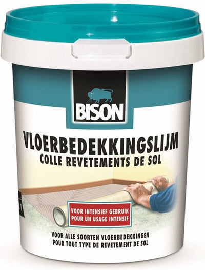Secchio di colla per pavimenti Bison da 4 kg, colla pronta, incollaggio permanente, rivestimento per pavimenti, quadrotte, adatto per riscaldamento a pavimento, facile da usare