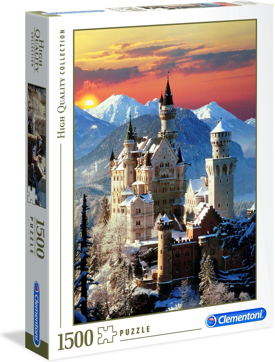 Clementoni - puzzel - 1500 stukjes - neuschwanstein - puzzel voor volwassenen - high quality collection