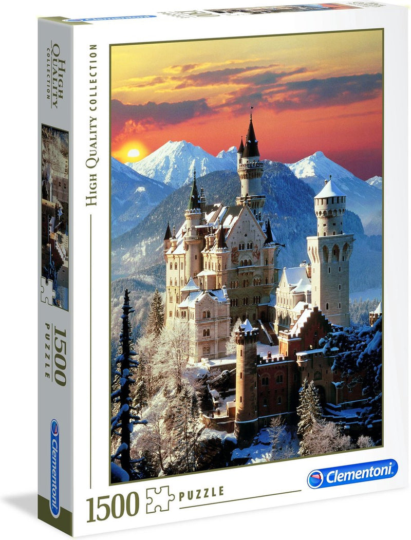 Clementoni - rompecabezas - 1500 piezas - neuschwanstein - rompecabezas para adultos - colección de alta calidad