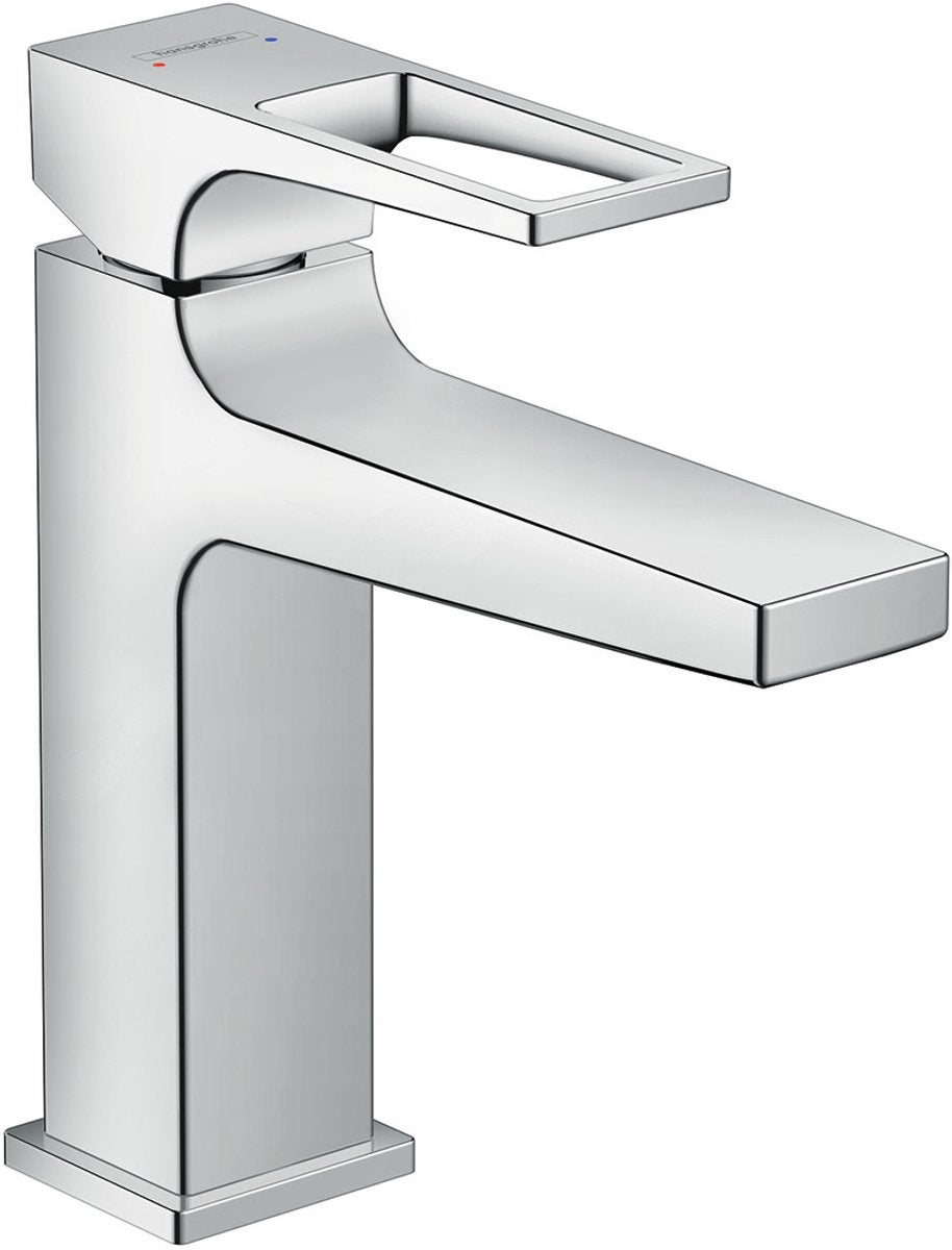 Miscelatore monocomando lavabo Hansgrohe metropol 110 con maniglia ad arco con piletta estraibile cromo